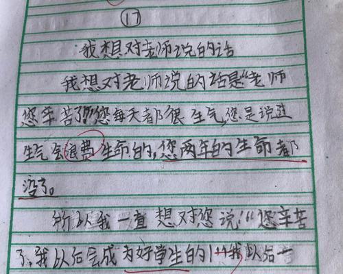 给老师的一封信（我想对您说的话）